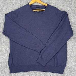 14th & Union Men's XL Navy Cotton Cashmere Crewneck Pullover Sweater
